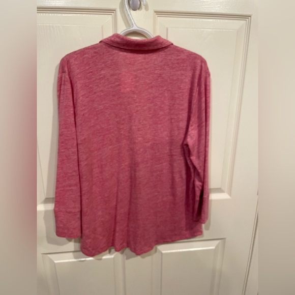 New J McLaughlin Brynn Linen Berry Red Button-Up Shirt XL - Picture 3 of 11